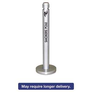 RUBBERMAID COMMERCIAL PROD. Smoker's Pole, Round, Steel, Silver