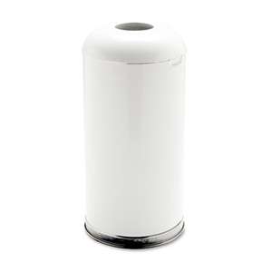 Rubbermaid Commercial R32EGLW Fire-Resistant Open Top Receptacle, Round, Steel, 15gal, White