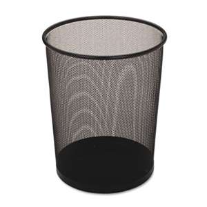 Rubbermaid Commercial WMB20BK Steel Mesh Wastebasket, Round, 5gal, Black