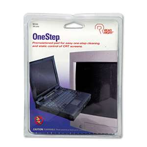 Read Right RR1309 OneStep CRT Screen Cleaning Pads, 5 x 5, Cloth, White, 100/Box