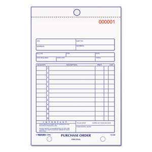 REDIFORM OFFICE PRODUCTS Purchase Order Book, Bottom Punch, 5 1/2 x 7 7/8, Two-Part Carbonless, 50 Forms