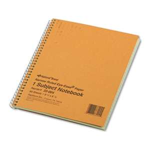 REDIFORM OFFICE PRODUCTS Subject Wirebound Notebook, Narrow Rule, 8 1/4 x 6 7/8, Green, 80 Sheets