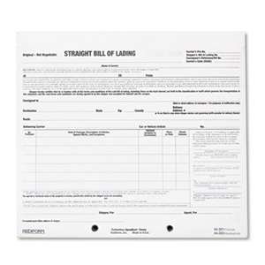 REDIFORM OFFICE PRODUCTS Bill of Lading Short Form, 7 x 8 1/2, Three-Part Carbonless, 250 Forms