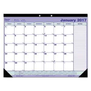 REDIFORM OFFICE PRODUCTS Desk Pad Calendar, 21 1/4 x 16, Blue/White/Green, 2017