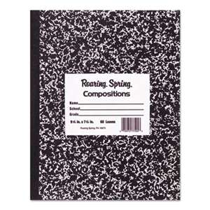 ROARING SPRING PAPER PRODUCTS Marble Cover Composition Book, Wide Rule, 8 1/2 x 7, 36 Pages