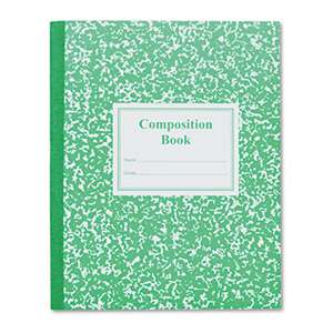 ROARING SPRING PAPER PRODUCTS Grade School Ruled Composition Book, 9 3/4 x 7 3/4, Green Cover, 50 Pages