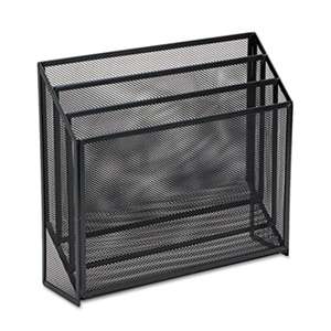 ROLODEX Mesh Three-Tier Organizer, 12 3/4 x 3 1/2 x 11 1/2, Black