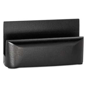 ROLODEX Wood Tones Business Card Holder, Capacity 50 2 1/4 x 4 Cards, Black