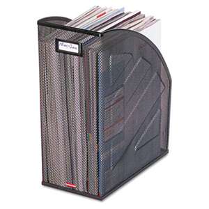 ROLODEX Nestable Rolled Mesh Steel Jumbo Magazine File, 6 1/2 x 10 x 12 1/2, Black