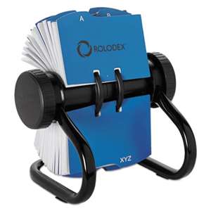 ROLODEX Open Rotary Business Card File w/24 Guides, Black