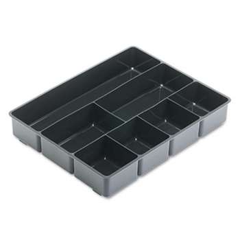 RUBBERMAID Extra Deep Desk Drawer Director Tray, Plastic, Black