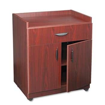 SAFCO PRODUCTS Mobile Laminate Machine Stand w/Pullout Drawer, 30 x 20-1/2 x 36-1/4, Mahogany