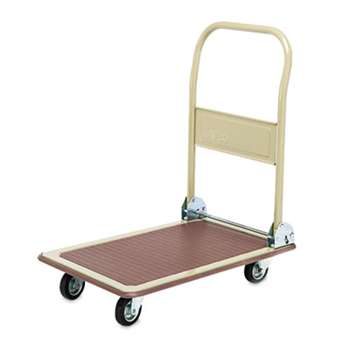 SAFCO PRODUCTS FoldAway Platform Trucks, 700lb, 18 1/2" x 28 1/2" x 32", Tropic Sand/Brown