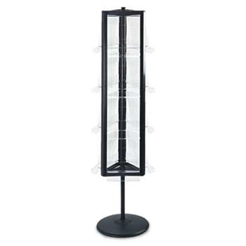 SAFCO PRODUCTS Rotary Literature Rack, 12 Compartments, 16-1/4w x 16-1/4d x 65h, Black