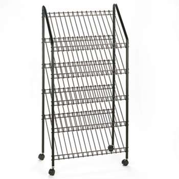 SAFCO PRODUCTS Mobile Literature Rack, 32-1/2w x 15-1/4d x 63-1/2, Charcoal
