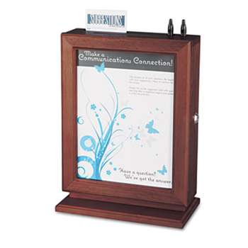 SAFCO PRODUCTS Customizable Wood Suggestion Box, 10 1/2 x 5 3/4 x 14 1/2, Mahogany