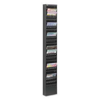 SAFCO PRODUCTS Steel Magazine Rack, 23 Compartments, 10w x 4d x 65-1/2h, Black