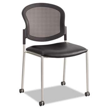 SAFCO PRODUCTS Diaz Guest Chair, Mesh Back/Vinyl Seat, Black