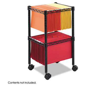 SAFCO PRODUCTS Two-Tier Compact Mobile Wire File Cart, Steel, 15-1/2w x 14d x 27-1/2h, Black