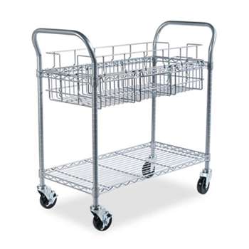 SAFCO PRODUCTS Wire Mail Cart, 600-lb Cap, 18-3/4w x 39d x 38-1/2h, Metallic Gray