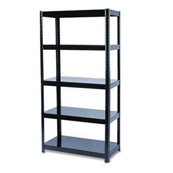 SAFCO PRODUCTS Boltless Steel Shelving, Five-Shelf, 36w x 18d x 72h, Black