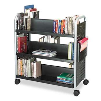 SAFCO PRODUCTS Scoot Book Cart, Six-Shelf, 41-1/4w x 17-3/4d x 41-1/4h, Black