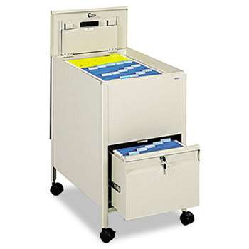 SAFCO PRODUCTS Locking Mobile Tub File With Drawer, Letter Size, 17w x 26d x 28h, Putty