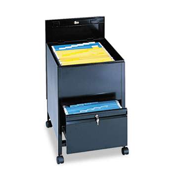 Safco 5365BL Locking Mobile Tub File With Drawer, Legal Size, 20w x 25 1/2d x 27 3/4h, Black