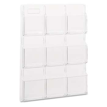SAFCO PRODUCTS Reveal Clear Literature Displays, Nine Compartments, 30w x 2d x 36-3/4h, Clear