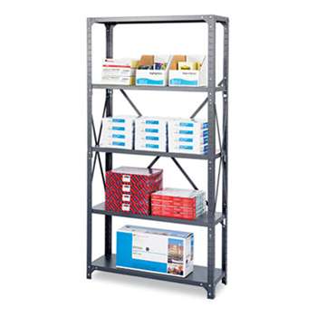 SAFCO PRODUCTS Commercial Steel Shelving Unit, Five-Shelf, 36w x 12d x 75h, Dark Gray