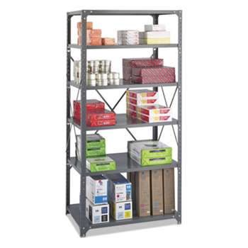 SAFCO PRODUCTS Commercial Steel Shelving Unit, Six-Shelf, 36w x 24d x 75h, Dark Gray