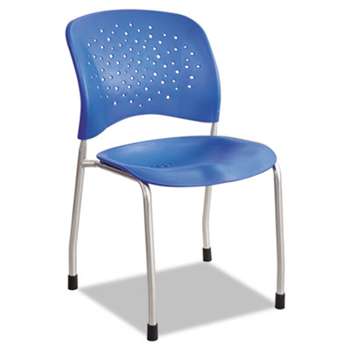 SAFCO PRODUCTS Rˆve Series Guest Chair W/ Straight Legs, Lapis Plastic, Silver Steel, 2/Carton