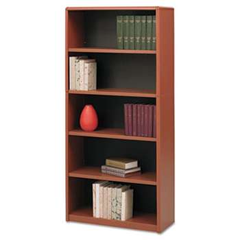 SAFCO PRODUCTS Value Mate Series Metal Bookcase, Five-Shelf, 31-3/4w x 13-1/2d x 67h, Cherry