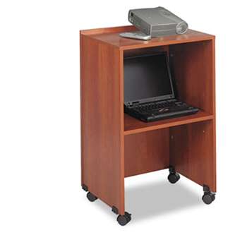 SAFCO PRODUCTS Lectern Base/Media Cart, 21-1/4w x 17-1/2d x 33-3/4h, Cherry