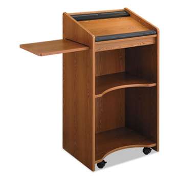 SAFCO PRODUCTS Executive Mobile Lectern, 25-1/4w x 19-3/4d x 46h, Medium Oak
