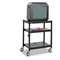 Safco 8932BL Adjustable-Height Steel AV Cart, 27-1/4w x 18-1/4d x 28-1/2 to 36-1/2h, Black