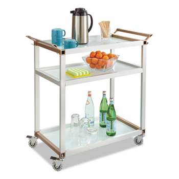 SAFCO PRODUCTS Large Refreshment Cart, Three-Shelf, 32w x 16 3/4d x 35h, Silver