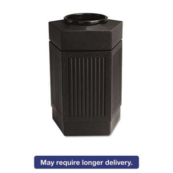 Safco 9485BL Canmeleon Indoor/Outdoor Receptacle, Pentagon, Polyethylene, 30gal, Black