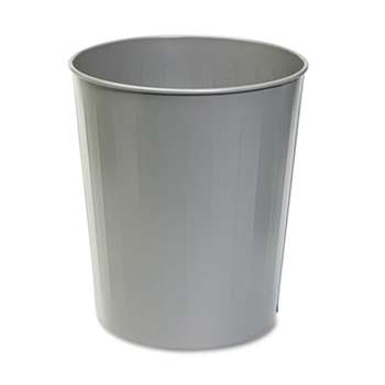 SAFCO PRODUCTS Round Wastebasket, Steel, 23.5qt, Charcoal