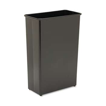 SAFCO PRODUCTS Rectangular Wastebasket, Steel, 22gal, Black