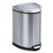 SAFCO PRODUCTS Step-On Waste Receptacle, Triangular, Stainless Steel, 4gal, Chrome/Black