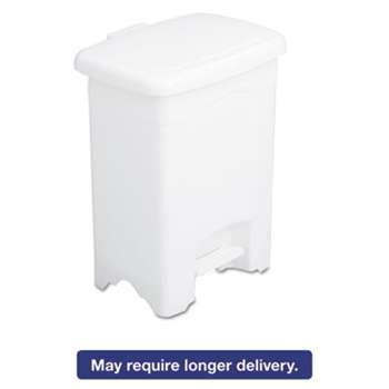 SAFCO PRODUCTS Step-On Receptacle, Rectangular, Plastic, 4gal, White