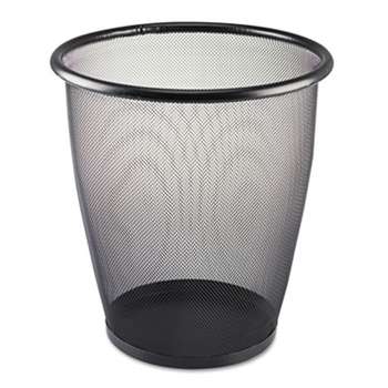 SAFCO PRODUCTS Onyx Round Mesh Wastebasket, Steel Mesh, 5gal, Black