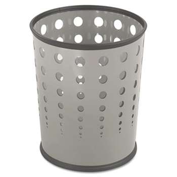 SAFCO PRODUCTS Bubble Wastebasket, Round, Steel, 6gal, Gray