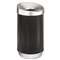 SAFCO PRODUCTS At-Your-Disposal Vertex Receptacle, Round, Polyethylene, 38gal, Black/Chrome