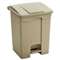 SAFCO PRODUCTS Large Capacity Plastic Step-On Receptacle, 17gal, Tan