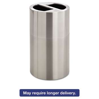 SAFCO PRODUCTS Dual Recycling Receptacle, 30gal, Stainless Steel