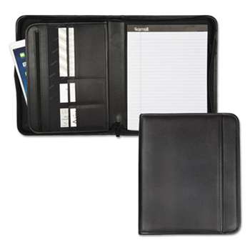 SAMSILL CORPORATION Professional Zippered Pad Holder, Pockets/Slots, Writing Pad, Black