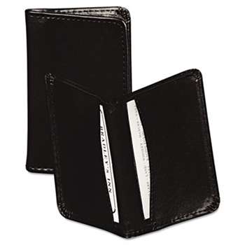 SAMSILL CORPORATION Regal Leather Business Card Wallet, 25 Card Cap, 2 x 3 1/2 Cards, Black