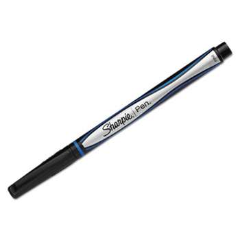 SANFORD Plastic Point Stick Permanent Water Resistant Pen, Blue Ink, Fine, Dozen
